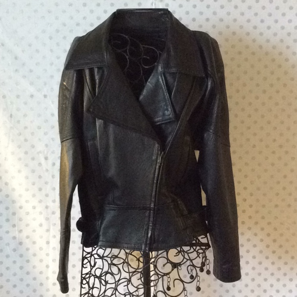 Genuine Leather Motorcycle Jacket Size M